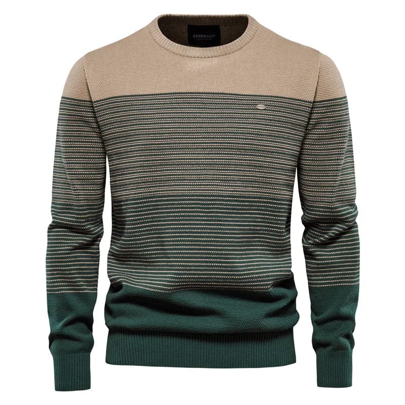 AIOPESON Brand Cotton Sweater Men Fashion Casual O - Neck Spliced Pullovers Knitted Sweater Male New Winter Warm Mens Sweaters - SHOWLU FASHION STORE