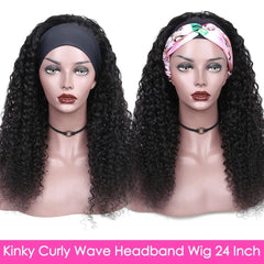 Aircabin Kinky Curly Wigs Headband Wig Human Hair Full Machine Made Malaysian Remy Hair Wigs For Women 180% Density Curly Wigs - SHOWLU FASHION STORE