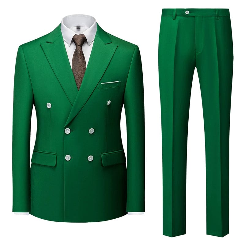 All Year Round Double Breasted Suit Men's Suits Sky Blue Silm Business British Style Suit Men Stage Activity Dress - SHOWLU FASHION STORE
