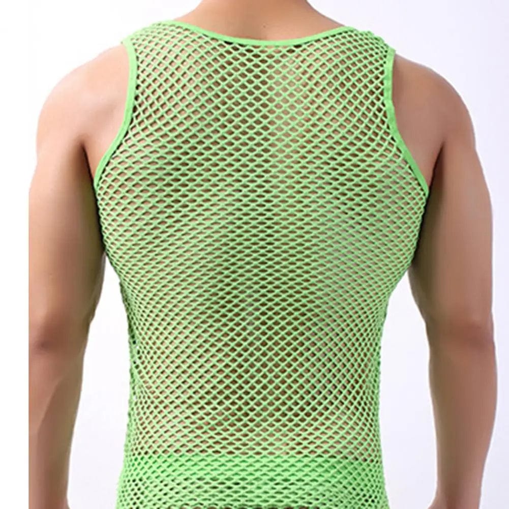 Attractive Underwear Sleeveless Breathable Nightclothes Hollow Out Pure Color Vest - SHOWLU FASHION STORE