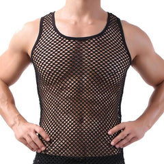 Attractive Underwear Sleeveless Breathable Nightclothes Hollow Out Pure Color Vest - SHOWLU FASHION STORE