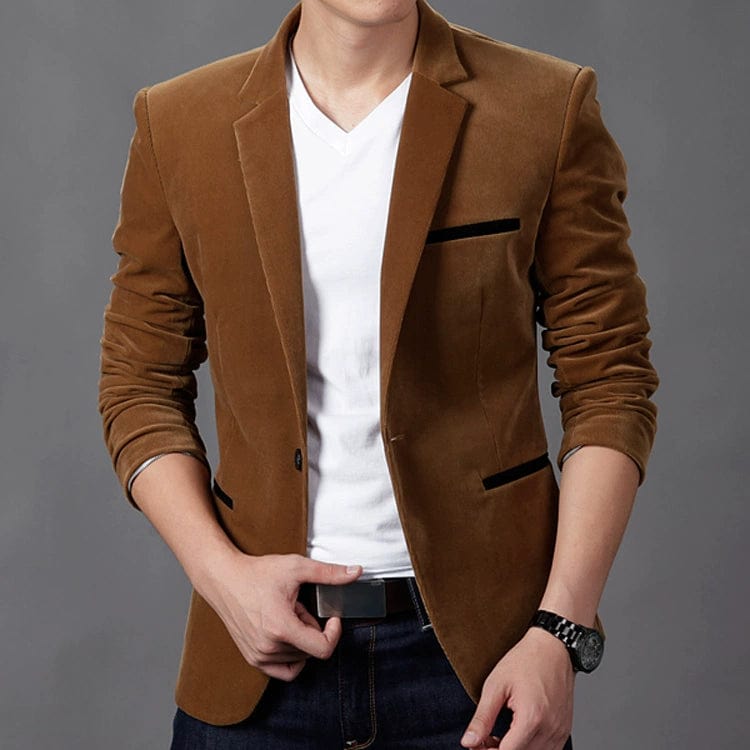 Autumn Foreign Trade Men's Casual Slim - Fit Corduroy Suit - SHOWLU FASHION STORE