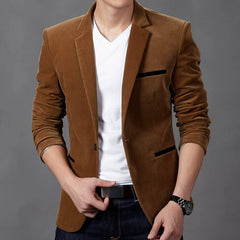 Autumn Foreign Trade Men's Casual Slim - Fit Corduroy Suit - SHOWLU FASHION STORE