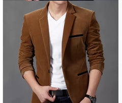 Autumn Foreign Trade Men's Casual Slim - Fit Corduroy Suit - SHOWLU FASHION STORE