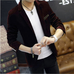 Autumn Foreign Trade Men's Casual Slim - Fit Corduroy Suit - SHOWLU FASHION STORE