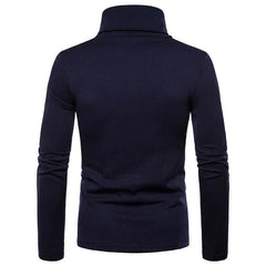 Autumn Winter Mens Turtleneck Sweaters Casual Thermal Long Sleeve Slim Fit Pullovers Stretch Basic Tops Sweatshirt Jumper TShirt - SHOWLU FASHION STORE