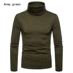 Autumn Winter Mens Turtleneck Sweaters Casual Thermal Long Sleeve Slim Fit Pullovers Stretch Basic Tops Sweatshirt Jumper TShirt - SHOWLU FASHION STORE