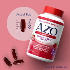 AZO Cranberry Supplement, Made with Concentrated Whole Fruit Cranberry Powder to Help Cleanse and Protect the Urinary Tract*, Sugar Free Cranberry Pills, Non - GMO, 100 Softgels - SHOWLU FASHION STORE