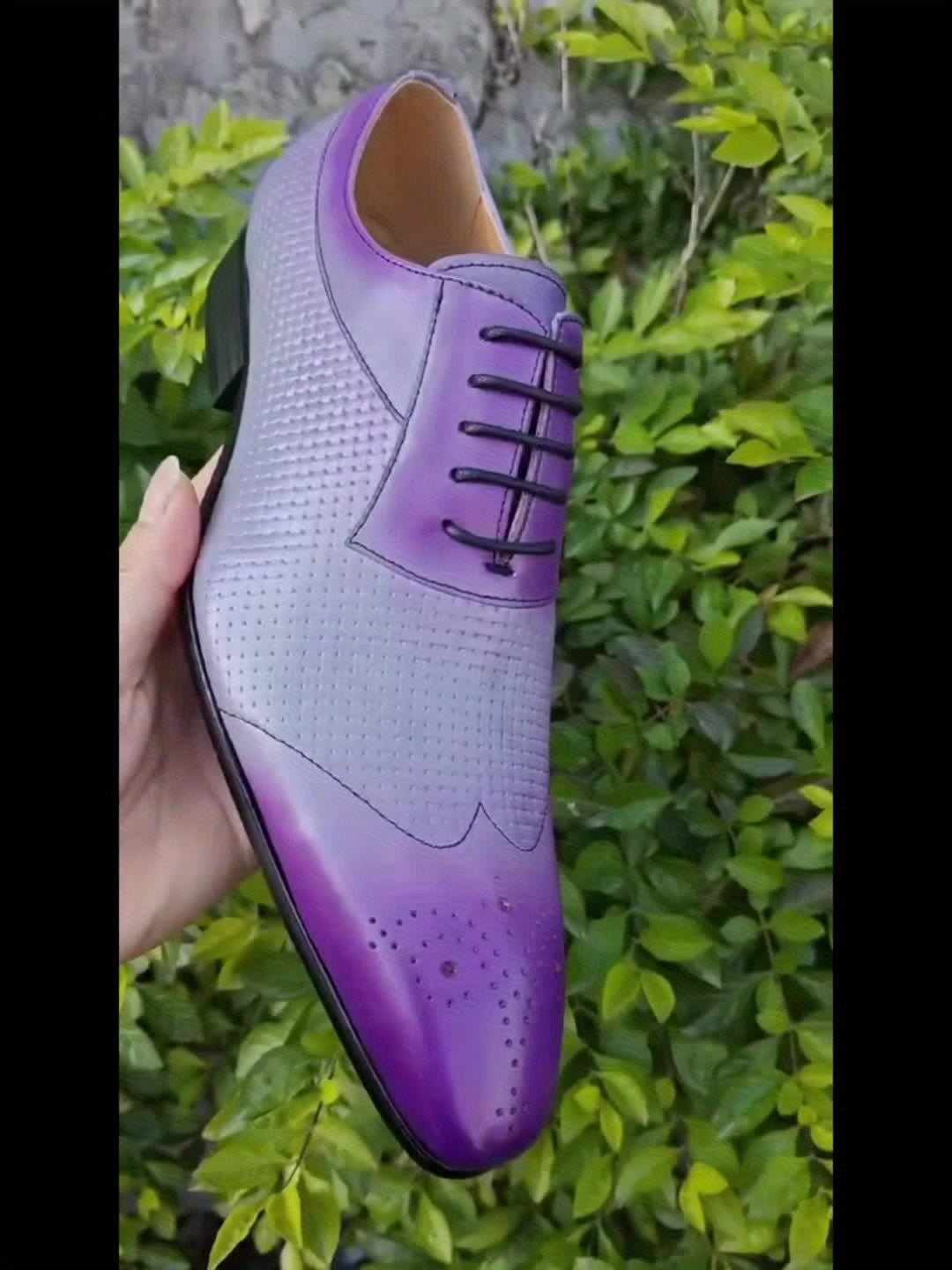 Men's Stylish Wing-tip Oxfords With Top Leather Uppers, Breathable Wear-resistant Non Slip Lace-up Dress Shoes For Business Office Wedding Party SHOWLU FASHION STORE