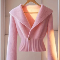[Pink Dopamine Sweater] High-End Pink Dopamine Open Cardigan Sweater Women's Jacket | Spring/Autumn Fashionable Versatile Light Luxury Chic Top