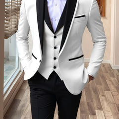 Men's 3pcs Suit Shawl Lapel Formal Wedding Party Events Vintage Western Suit Casual Business Workwear Suit 34S 36S 38S 40R 42R 11.62gal 12.15gal