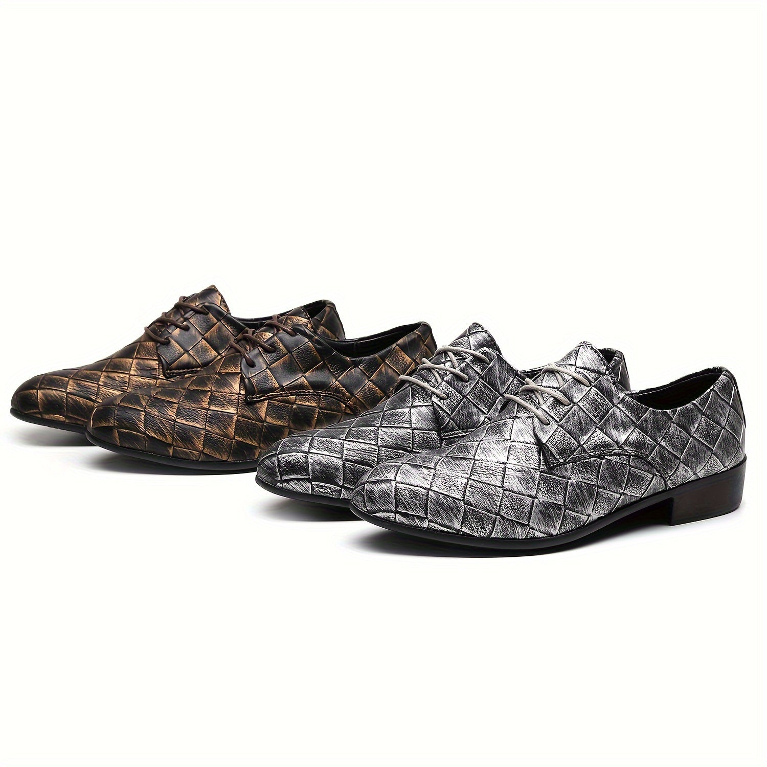 Men's Woven Embossed Trendy Business Shoes Formal Wear Retro British Style Party Shoes Performance Wedding Shoes SHOWLU FASHION STORE