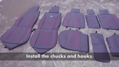 5 Car Seat Covers Faux Leather Seat Covers Full Set For Car Sedan SUV Truck Vans Front & Rear Seat Cushion Protector Wear-resistant, Breathable And Easy To Clean