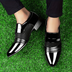 All-Season Solid Striped Plaid Pattern Men's Fashion Dress Shoes - Low Top Slip-On Loafers with Rubber Sole, Microfiber Insole, Synthetic Lining - Business Style for Party, Wedding, England Events SHOWLU FASHION STORE