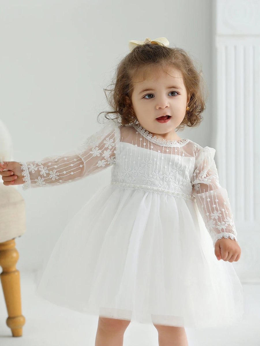 Baby Christening Stuff Dress Baby Dress Girls Party Birthday Wedding Princess White Dresses for Woman - SHOWLU FASHION STORE