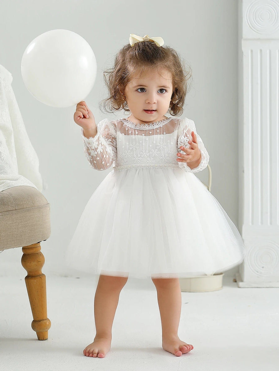 Baby Christening Stuff Dress Baby Dress Girls Party Birthday Wedding Princess White Dresses for Woman - SHOWLU FASHION STORE