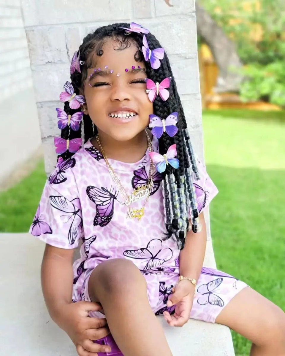 Baby Girl Summer Clothing Sets Short Sleeve Tops+Rainbow Color Shorts Kids Casual Clothes Children's Girls 2pcs Outfits 8Y - SHOWLU FASHION STORE