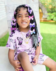 Baby Girl Summer Clothing Sets Short Sleeve Tops+Rainbow Color Shorts Kids Casual Clothes Children's Girls 2pcs Outfits 8Y - SHOWLU FASHION STORE