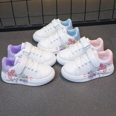 Baby Girls White Shoes Kids Casual Sneakers Cartoon Soft Breathable Fashion Children White PU Leather Shoes Size 26 - 37 - SHOWLU FASHION STORE