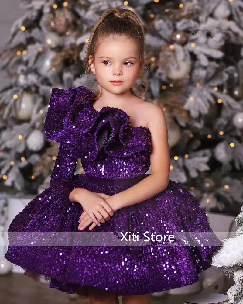 Baby Lush Birthday Party Dress For Girls Elegant Sequin Evening Dresses For Teenage Girls Party Frock For Wedding Kids vestido - SHOWLU FASHION STORE