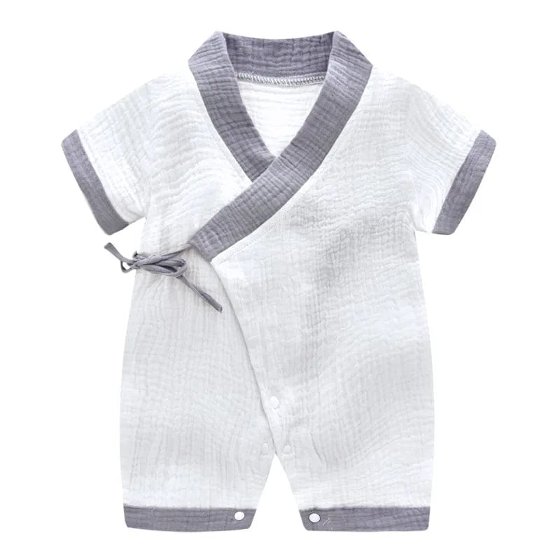 Baby Summer Jumpsuit Newborn Muslin Cotton Soft Shorts Sleeve Romper Girls Boys Infant Clothes 0 - 2 Years - SHOWLU FASHION STORE