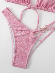 Backless Triangle Shoelace Bikini - SHOWLU FASHION STORE