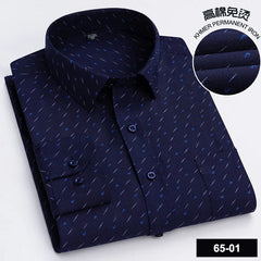 BAMBOOPLE Men's Long Sleeve Casual Shirts Fashion Print Standard Fit Button Soft Shirts For Man Office Business New AEchoice - SHOWLU FASHION STORE