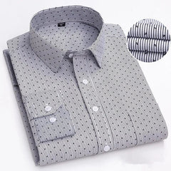 BAMBOOPLE Men's Long Sleeve Casual Shirts Fashion Print Standard Fit Button Soft Shirts For Man Office Business New AEchoice - SHOWLU FASHION STORE