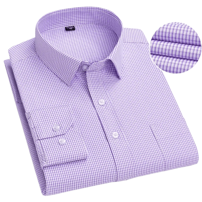 BAMBOOPLE Men's Long Sleeve Casual Shirts Fashion Print Standard Fit Button Soft Shirts For Man Office Business New AEchoice - SHOWLU FASHION STORE