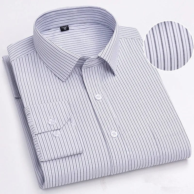 BAMBOOPLE Men's Long Sleeve Casual Shirts Fashion Print Standard Fit Button Soft Shirts For Man Office Business New AEchoice - SHOWLU FASHION STORE