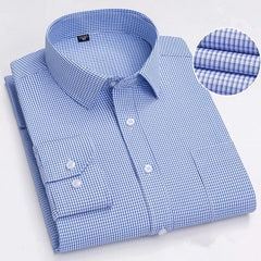 BAMBOOPLE Men's Long Sleeve Casual Shirts Fashion Print Standard Fit Button Soft Shirts For Man Office Business New AEchoice - SHOWLU FASHION STORE