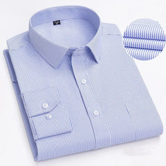 BAMBOOPLE Men's Long Sleeve Casual Shirts Fashion Print Standard Fit Button Soft Shirts For Man Office Business New AEchoice - SHOWLU FASHION STORE
