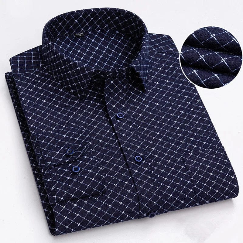 BAMBOOPLE Men's Long Sleeve Casual Shirts Fashion Print Standard Fit Button Soft Shirts For Man Office Business New AEchoice - SHOWLU FASHION STORE