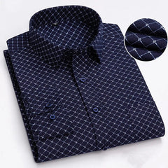 BAMBOOPLE Men's Long Sleeve Casual Shirts Fashion Print Standard Fit Button Soft Shirts For Man Office Business New AEchoice - SHOWLU FASHION STORE