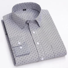 BAMBOOPLE Men's Long Sleeve Casual Shirts Fashion Print Standard Fit Button Soft Shirts For Man Office Business New AEchoice - SHOWLU FASHION STORE