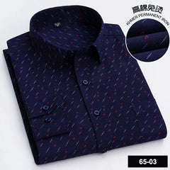 BAMBOOPLE Men's Long Sleeve Casual Shirts Fashion Print Standard Fit Button Soft Shirts For Man Office Business New AEchoice - SHOWLU FASHION STORE