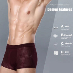 Bamboowear Bamboo Boxer Short Men Microfiber Boxer Briefs Underwear Compression Stretch - SHOWLU FASHION STORE