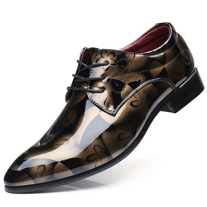 Fashionable And Elegant Men'S Business Pointed-toe Casual Shoes, Large Sizes For Men, Party Shoes With British Style, Crystal And Floral Design. SHOWLU FASHION STORE