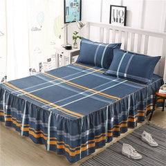 Bed Skirt Cotton Bedspread Set Embroidery Bed Dress Pillow Cases 3 Pieces/Set For King/Queen Double 1.5/1.8/2M Sheet Cover 3PCS - SHOWLU FASHION STORE