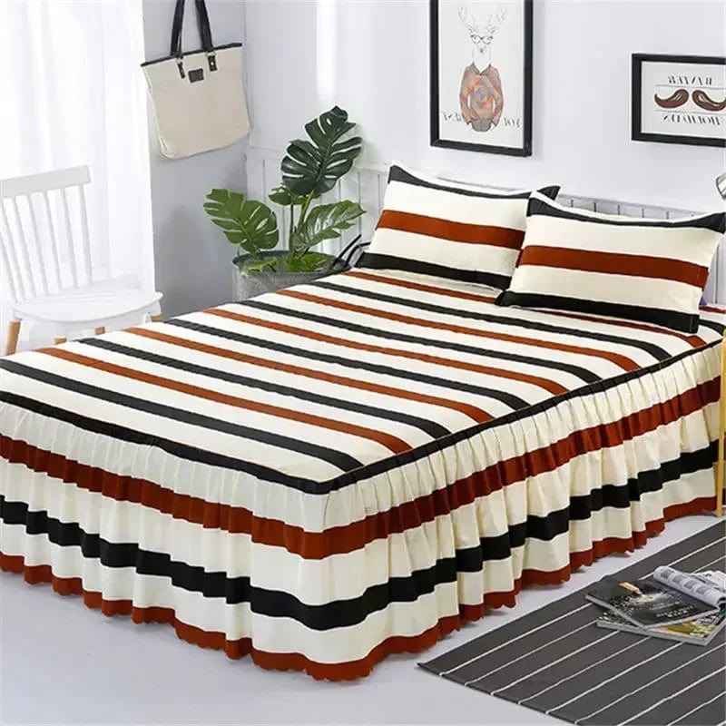 Bed Skirt Cotton Bedspread Set Embroidery Bed Dress Pillow Cases 3 Pieces/Set For King/Queen Double 1.5/1.8/2M Sheet Cover 3PCS - SHOWLU FASHION STORE