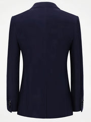 Men's Elegant Velvet Blazer - Royal Blue, Long Sleeve, Double-Breasted with Pockets, Notched Lapel, Perfect for Fall and Winter Formal Events SHOWLU FASHION STORE