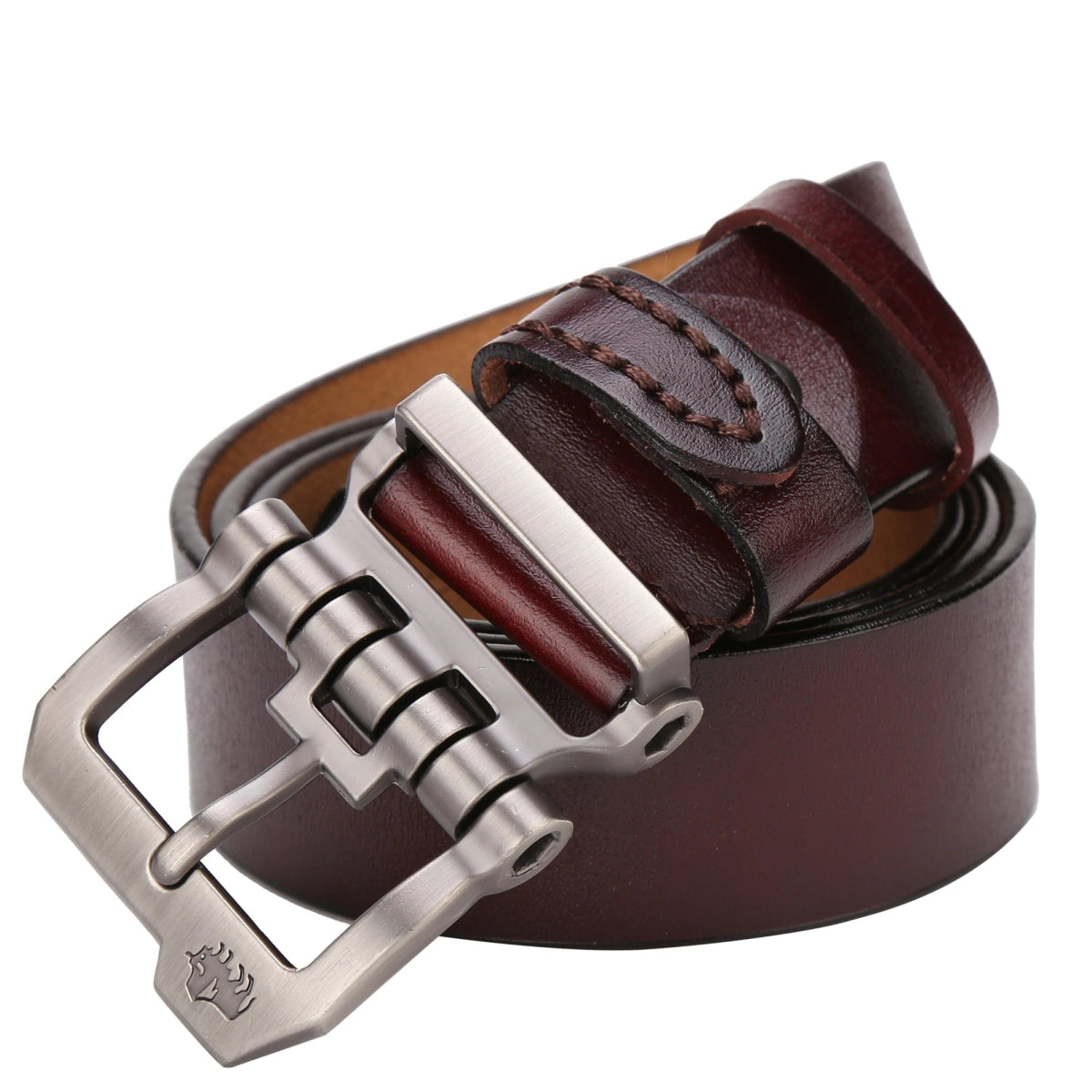 BISON DENIM Genuine Leather Men Belt Cowskin High Quality Personality Buckle Vintage Business Male Waist Straps For Jeans - SHOWLU FASHION STORE