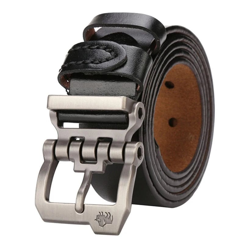 BISON DENIM Men Belt For Men Cowskin Genuine Leather Personality Men belt Buckle Quality Male Brown Strap Vintage Jeans N71223 - SHOWLU FASHION STORE