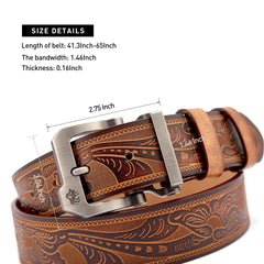 BISON DENIM Vintage Genuine Leather Men Belt High Quality Waist Strap Luxury Pin Buckle Male Best Gift Casual Belts for Jeans - SHOWLU FASHION STORE