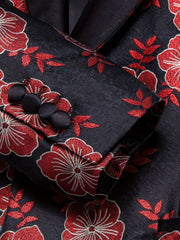 Black Red New Style Jacket Casual Jacquard Button Blazer Shawl Lapel Suit Jacket For Wedding 1pc Suit - SHOWLU FASHION STORE