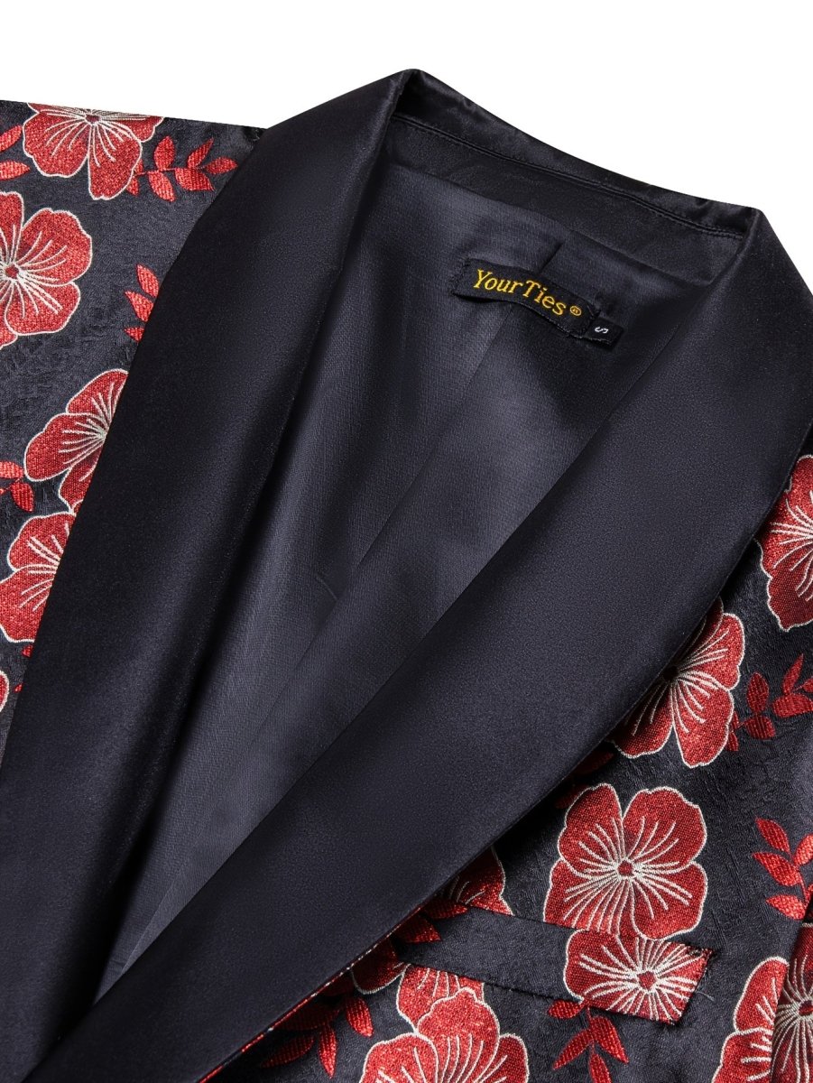 Black Red New Style Jacket Casual Jacquard Button Blazer Shawl Lapel Suit Jacket For Wedding 1pc Suit - SHOWLU FASHION STORE