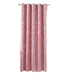 Blackout Curtains For Kids Boys With Stars And Moon Bedroom Livingroom Window Drapes Navy Blue Gray Pink - SHOWLU FASHION STORE
