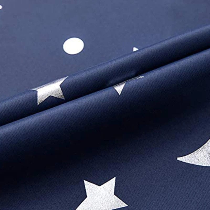 Blackout Curtains For Kids Boys With Stars And Moon Bedroom Livingroom Window Drapes Navy Blue Gray Pink - SHOWLU FASHION STORE