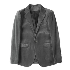Blazer Hombre Autumn Winter New Fashion Velvet Blazer Jackets For Men Korean Luxury Clothing Slim Fit Formal Suit Coats Black - SHOWLU FASHION STORE