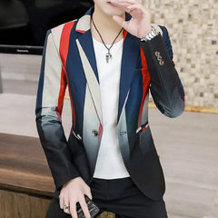 Blazer Men's Fashion Business Gentleman Slim - fit Stripes British Style Outdoor Performance Trend Wedding Banquet Casual Blazer - SHOWLU FASHION STORE